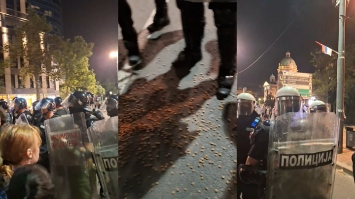 Beograđani policajcima koji čuvaju Ćacilend dali PSEĆU HRANU (VIDEO)