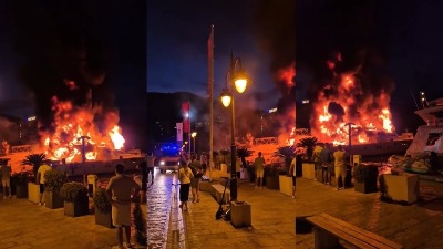 Gori jahta u budvanskoj marini: Vatrena stihija zahvatila još dva plovila (FOTO/VIDEO)