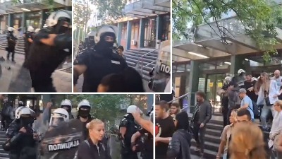 Policija napala novinare u NS, udarala ih štitovima (VIDEO)