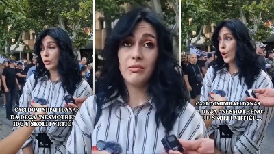 "Da deca nesmotreno idu u školu": Vranjanka sa kontramitinga postala hit na mrežama (VIDEO)