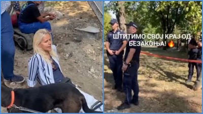 NAPETO na Savskom keju: Žena stala pred bager, policija na terenu (VIDEO)