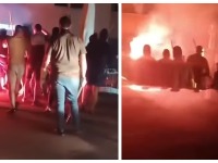 Maskirani huligani DEMOLIRALI lokal i NAPALI GOSTE: Napravili haos, buknuo i požar (VIDEO)