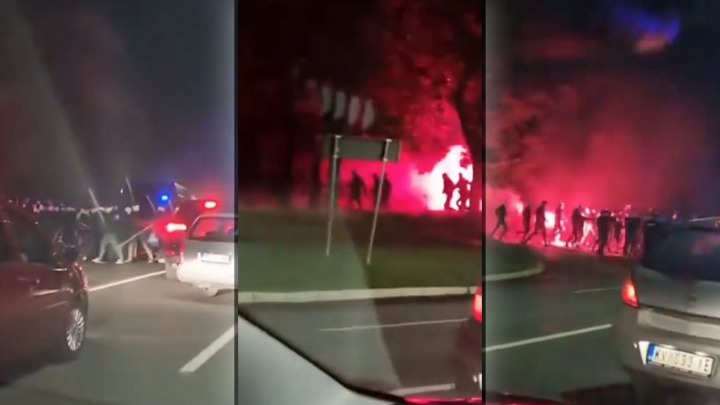 Navijači Zvezde prošli ispred marice sa šipkama i bakljama, a policajci... (VIDEO)