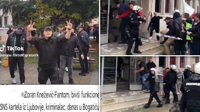 Prvo prete, pa onda beže od traktora: Aktivisti SNS u crnom se nisu dobro proveli u Bogatiću (VIDEO)
