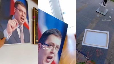 Pala Vučićeva fotografija u Skupštini Požege: "Slika ovog zločinca..." (VIDEO)
