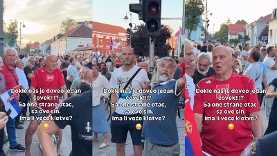 Na protestu u Čačku kordon policije između oca i sina: Tužna realnost Srbije (VIDEO)