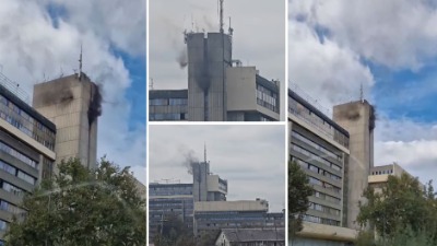 Požar u zgradi EPS-a u Novom Sadu (FOTO, VIDEO)