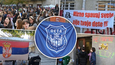 "Bojimo se da nam se ne desi Jovina": Protest roditelja i učenika ispred Pete beogradske gimnazije