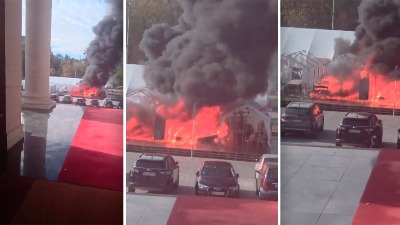 Veliki požar u ĆACILENDU: Kulja crni dim (VIDEO)
