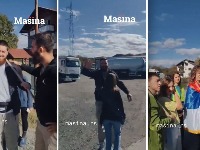 Student sa nanogvicom izašao da pozdravi studente iz Novog Pazara koji pešače za NS (VIDEO)