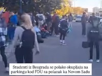 Studenti iz Beograda se okupljaju ispred zgrade FDU: Uskoro kreću peške do Novog Sada (VIDEO)