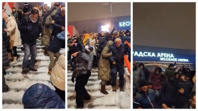 Zaleđen Beograd, a ZALEĐENE i stepenice ispred Arene: ŠAPIĆU, ŠAPIĆU... (VIDEO)