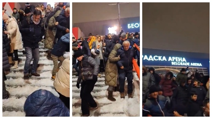 Zaleđen Beograd, a ZALEĐENE i stepenice ispred Arene: ŠAPIĆU, ŠAPIĆU... (VIDEO)