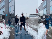 Košarkaši Valensije stigli u Beograd i napravili šou po snegu (VIDEO)