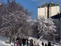 DIVNA SCENA IZ BEOGRADA: Deca uživaju u snegu (VIDEO)