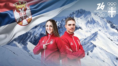 Anja i Miloš nose zastavu Srbije na otvaranju ZOI