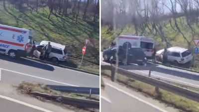 Saobraćajna nesreća kod Malog Požarevca: Automobil SLETEO sa puta (VIDEO)