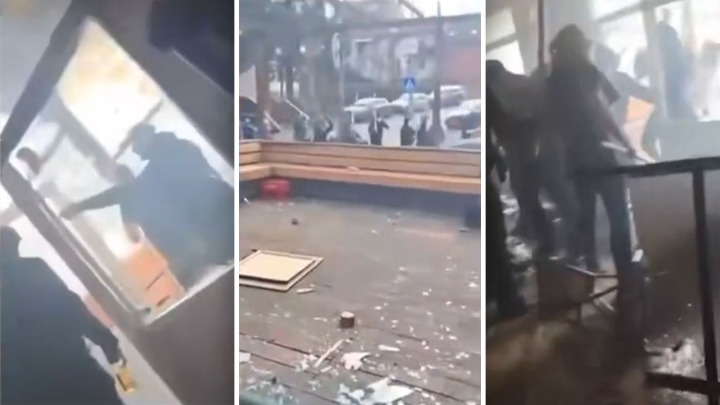 Jeziva tuča Grobara i Delija: Sevale motke, kafić DEMOLIRAN (VIDEO)