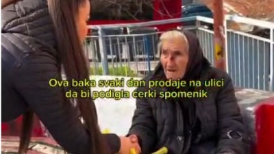 Baka prodaje na ulici da skupi za spomenik ćerki (VIDEO)