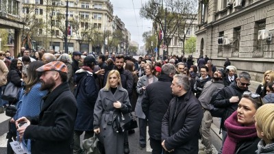 Protest novinarskih udruženja, blizu mesta skupa i Simo Spasić (FOTO)
