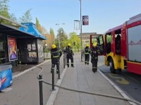 Izbio požar pored autobuskog stajališta u Novom Sadu (VIDEO)