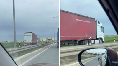 Sad I KAMION vozi u KONTRASMERU: Haos na auto-putu (VIDEO)