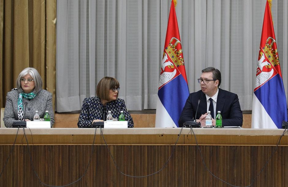 Jorgovanka Tabaković, Maja Gojković i Aleksandar Vučić, Foto: Beta